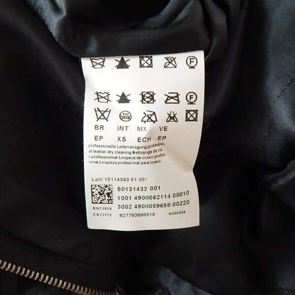 Hugo Boss 100% Leather Lambskin Black Empire Waist Buckles Pockets Dress XS - Picture 8 of 8